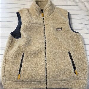 L.L. Bean Men’s Fleece Vest - Cream and Black